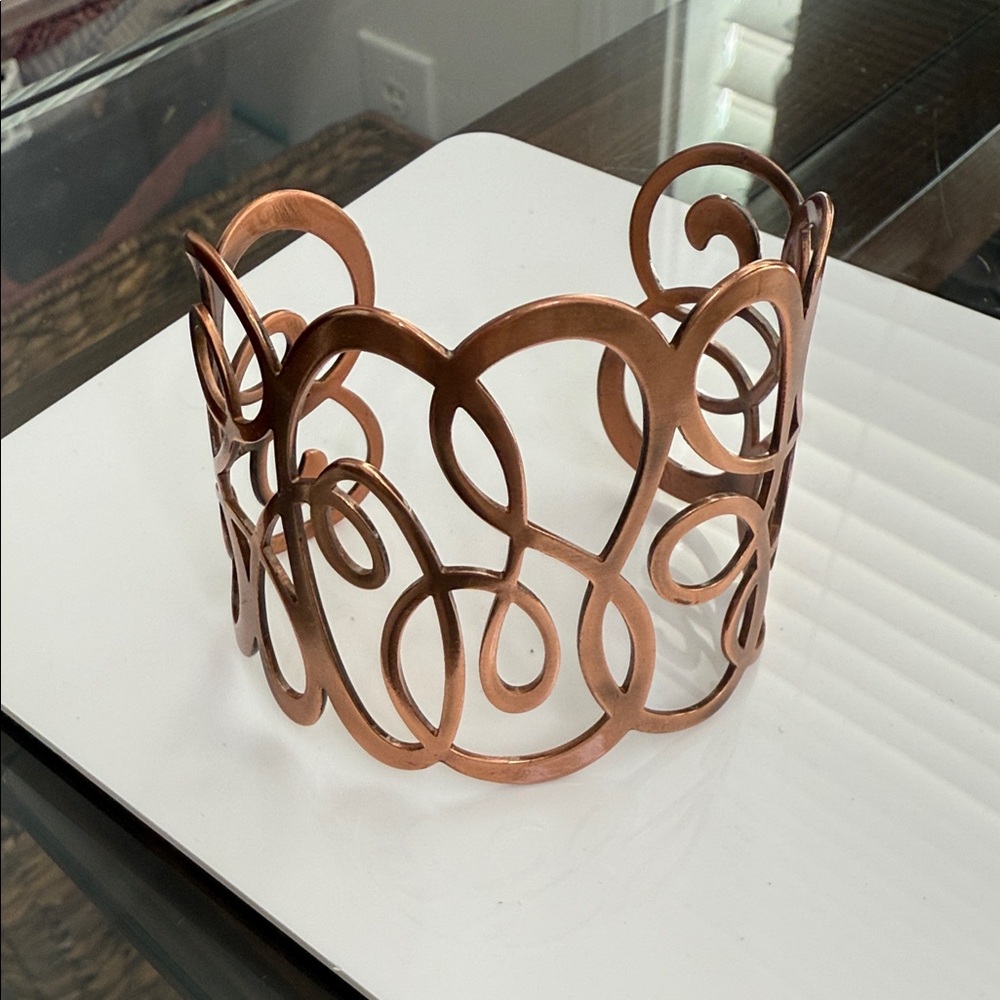 Brighton Copper-Tone Openwork Swirl Cuff Bracelet
